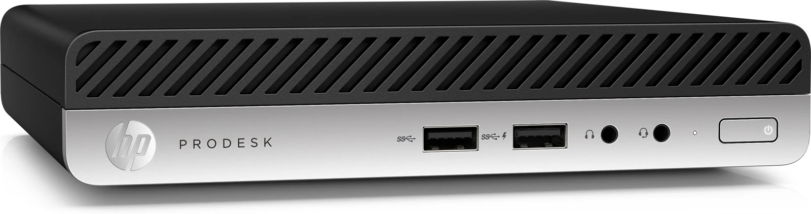 HP ProDesk 400 G4 Intel® Core™ i3 i3-8100T 8 GB DDR4-SDRAM 256 GB SSD Windows 10 Pro Mini PC Zwart, Zilver · referentiebeeld